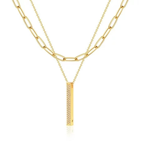 MEVECCO 18K Gold Plated Handmade Dainty Layered Choker Pendant Necklace for Women Gift | Walmart (US)
