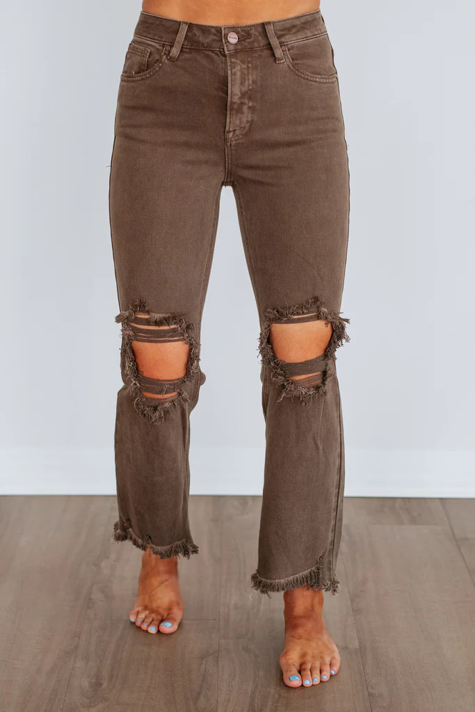 Rudy Risen Jeans - Brown | Wild Oak Boutique