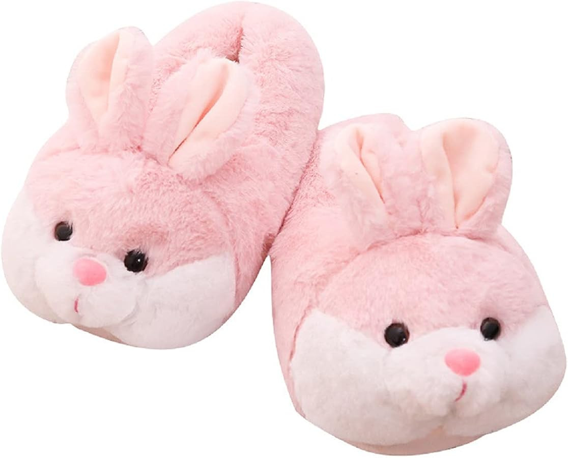 HANDKEI Women's Bunny Slippers - Funny Animal Indoor Plush Slippers | Amazon (US)