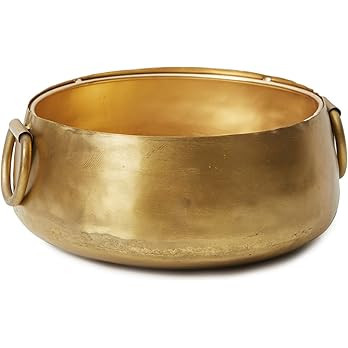 Serene Spaces Living 3.75" Decorative Gold Iron Handi Bowl with Handle - Large Centerpiece in Tra... | Amazon (US)