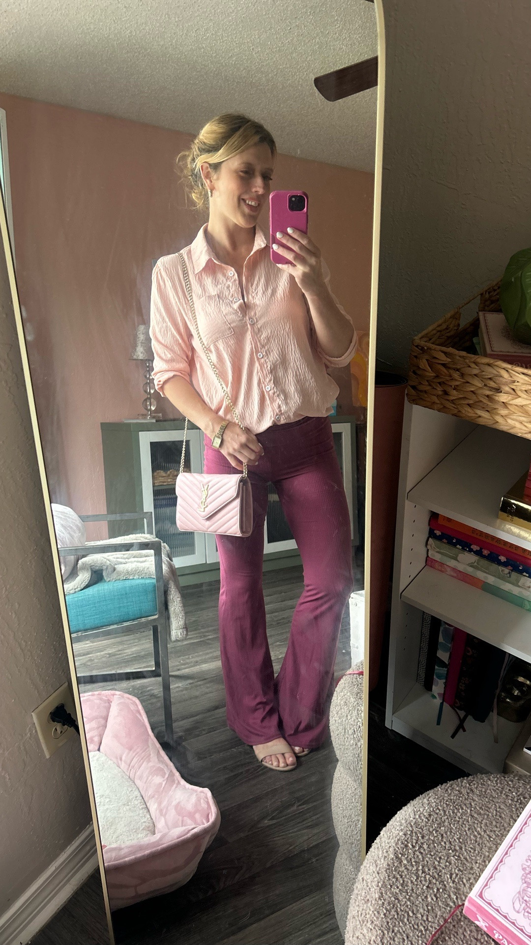 Sweet little casual Spring Look with a pink button down, flared knit pants, Chloe sandals, pink YSL wallet, and beautiful gold jewelry from Anne Klein and Ettika! 



#LTKgrwm #LTKdayinmylife #LTKootd