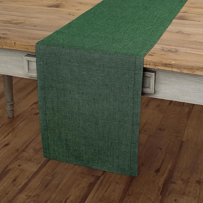 Solino Home Linen Forest Green Table Runner 108 Inches Long - Athena, 100% Pure Linen Dining Tabl... | Amazon (US)
