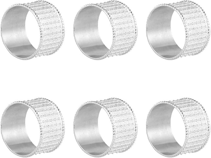 Frjjthchy Napkin Rings, Pack of 6 Metal Round Napkin Ring Holder Adornment for Wedding Dinners Pa... | Amazon (US)