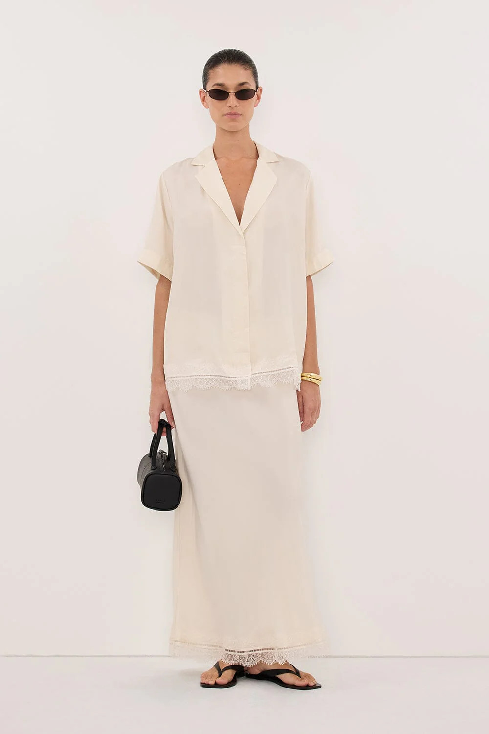 ANDREA SANDSTONE CUPRO LACE SHIRT | DISSH