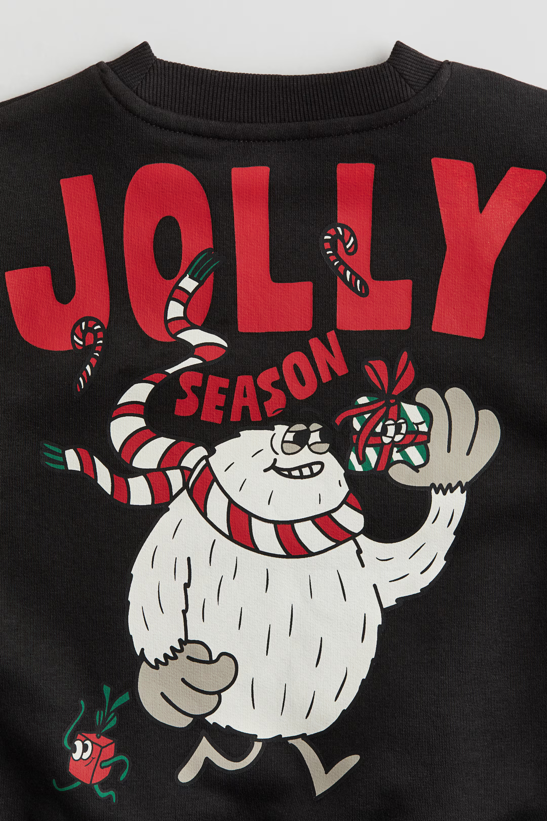 Printed Sweatshirt - Black/Jolly Season - Kids | H&M US | H&M (US + CA)