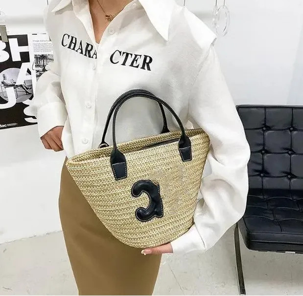 Save Big on Bulk Large Straw Tote Bag Large Capacity Straw Bag Handbag Shopping Bag TOP Designer ... | DHGate