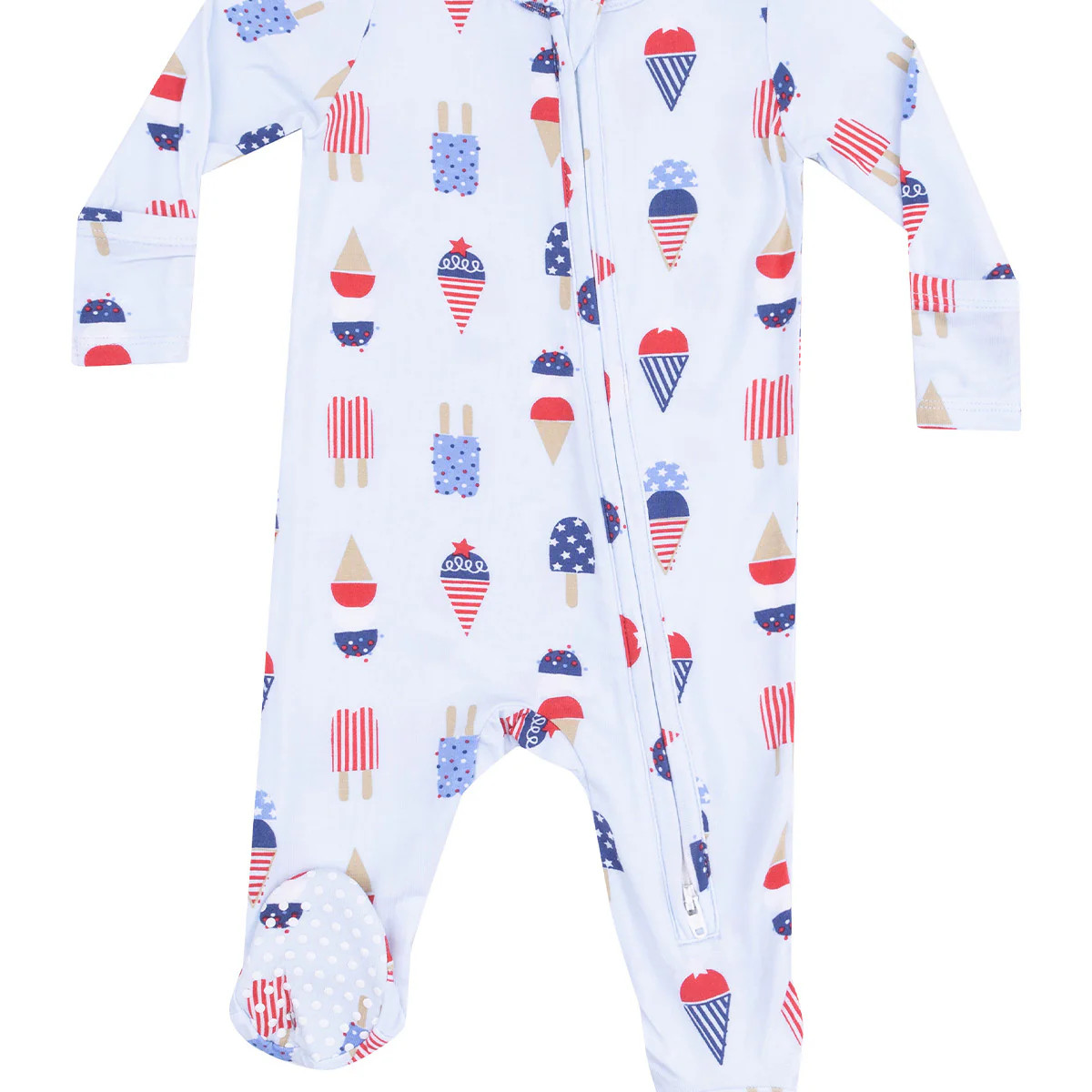 2-Way Zip Footie, American Ice Cream Blue | SpearmintLOVE