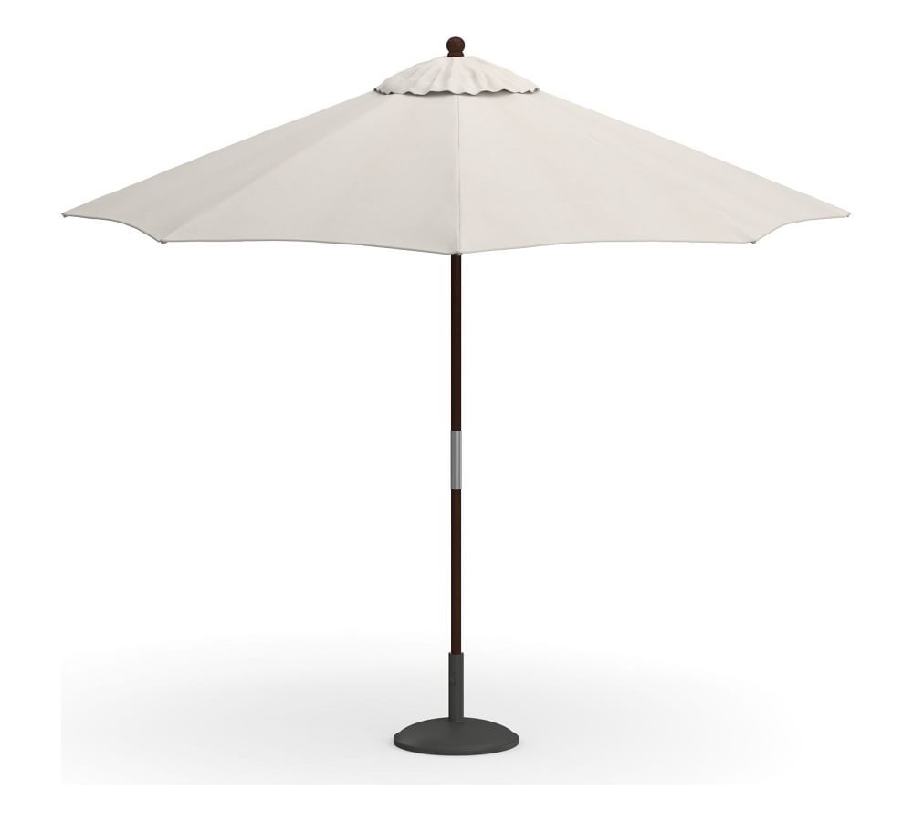 9' Round Market Umbrella with Eucalyptus Pole in Honey Finish, Water-Resistant Canvas; Natural | Pottery Barn (US)