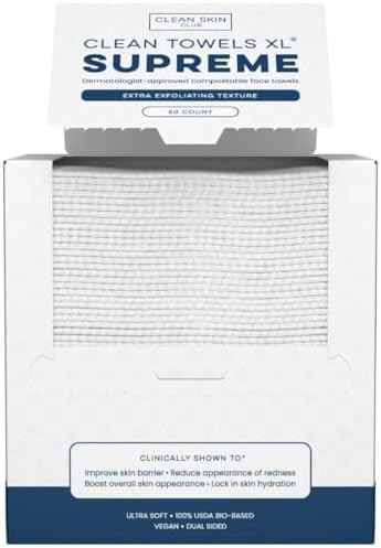 Clean Skin Club Clean Towels XL® Supreme, 100% USDA Biobased Face Towel, Disposable Face Towelet... | Amazon (US)