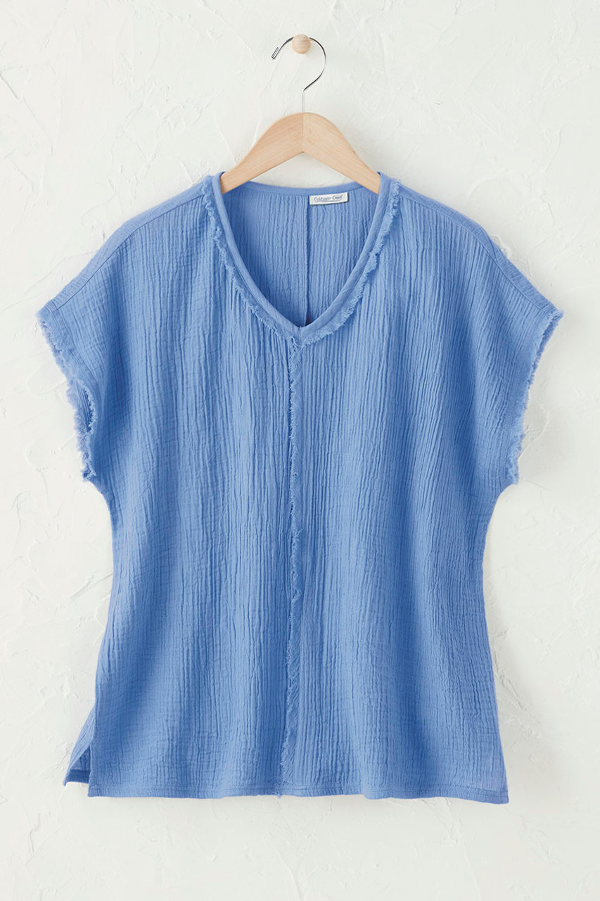 Sonoma Frayed Gauze Top | Coldwater Creek