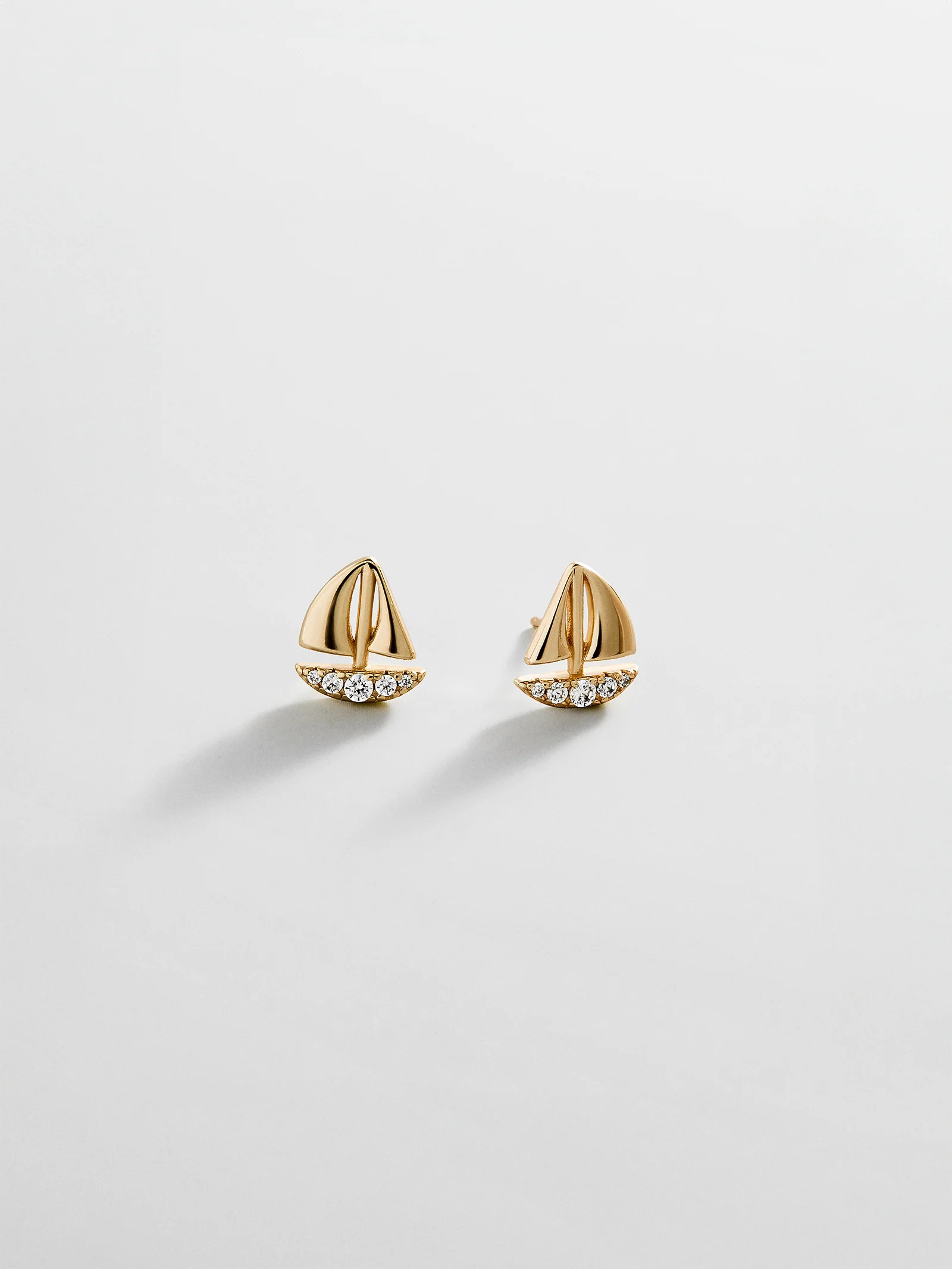 14K Gold Just For Fun Earrings - Sailboat | BaubleBar