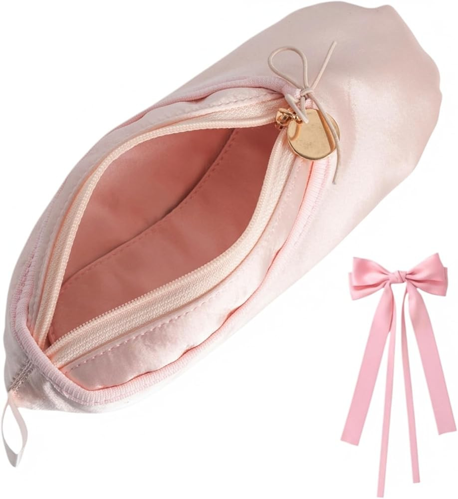 Pink Ballet Dance Shoe Makeup Bag Recital Gifts for Girls Women, Ballerina Slipper Pouch Dancer S... | Amazon (US)