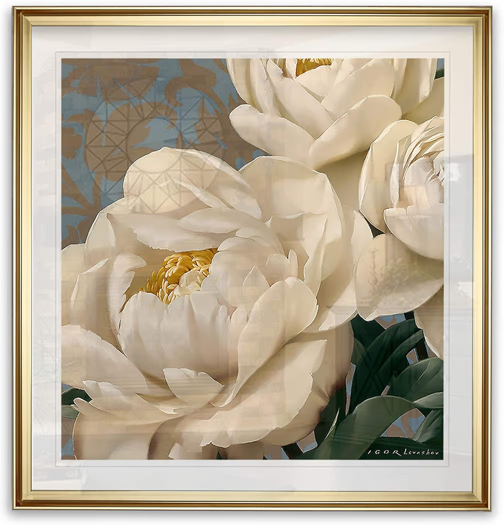 Wexford Home Delicate Fields II White Peony Painting Flowers Art Framed Fine Giclee Canvas Prints... | Amazon (US)