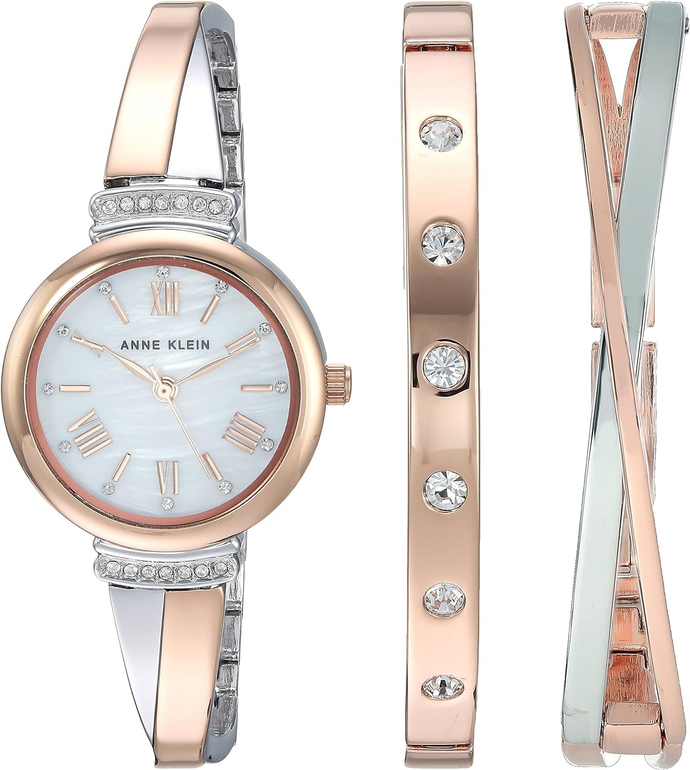 Anne Klein Women's Premium Crystal Accented Bangle Watch Set, AK/2245 | Amazon (US)