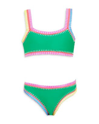 Girls' Sporty Rainbow Embroidered Two Piece Swimsuit - Little Kid, Big Kid | Bloomingdale's (US)