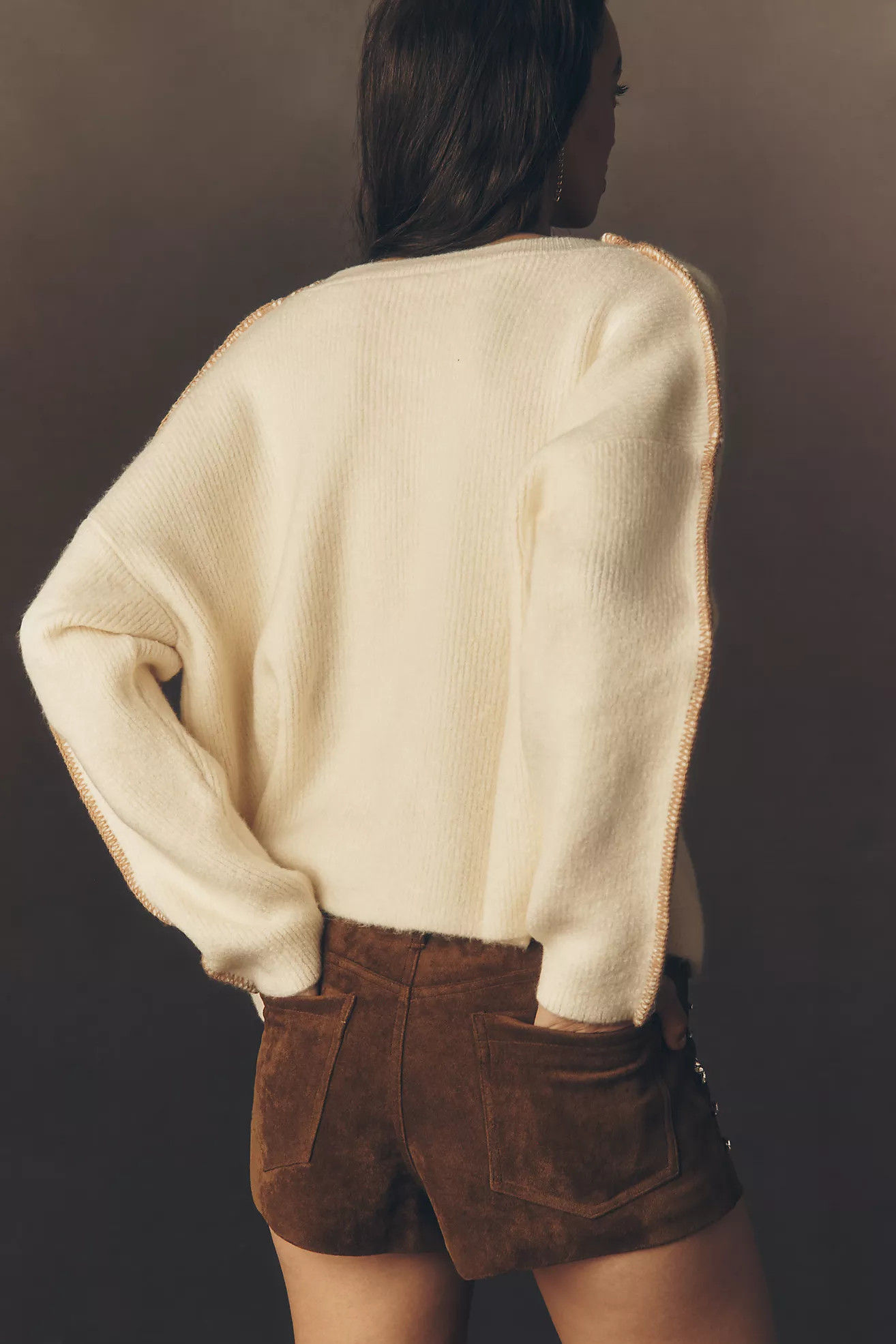 Pilcro Whipstitch Cardigan Sweater | Anthropologie (US)