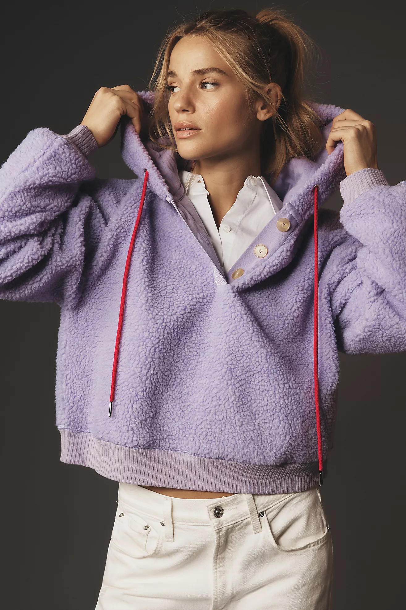 Porridge Quinn Sherpa Fleece Hoodie | Anthropologie (US)