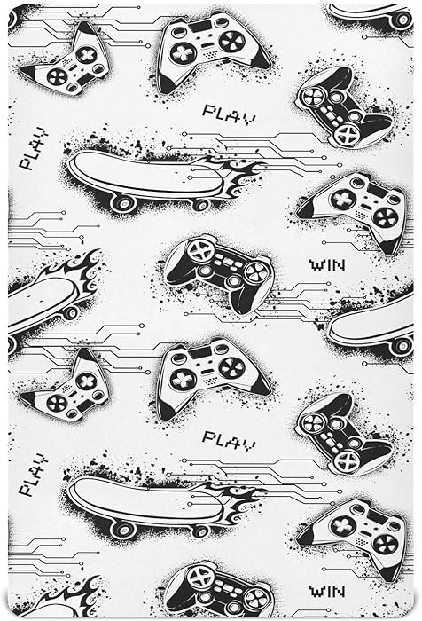 Crib Sheets for Boys Skateboards Gamepads Toddler Baby Girl Sheets for Crib,Neutral Mini Crib Nur... | Amazon (US)