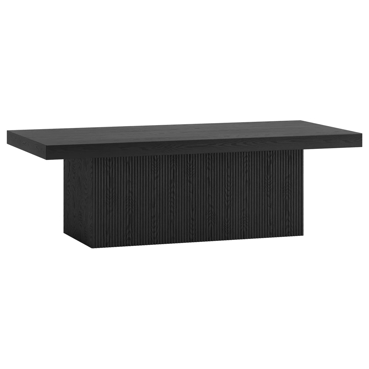 47.5" Wide Coffee Table with Fluted Pedestal Base — Black Grain Scandinavian MDF Center Table f... | Wayfair North America