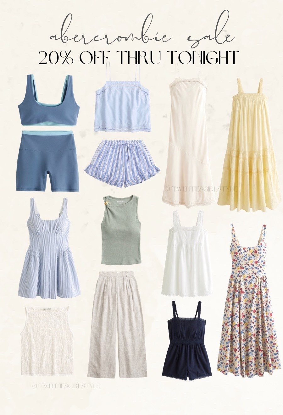 Abercrombie sale 20% off thru tonight with code AFLTK 🙌🏻🙌🏻

Summer sale, summer fashion, summer style, Jesse, activewear, rompers, tank top ￼

#LTKxAbercrombie #LTKSaleAlert #LTKSeasonal