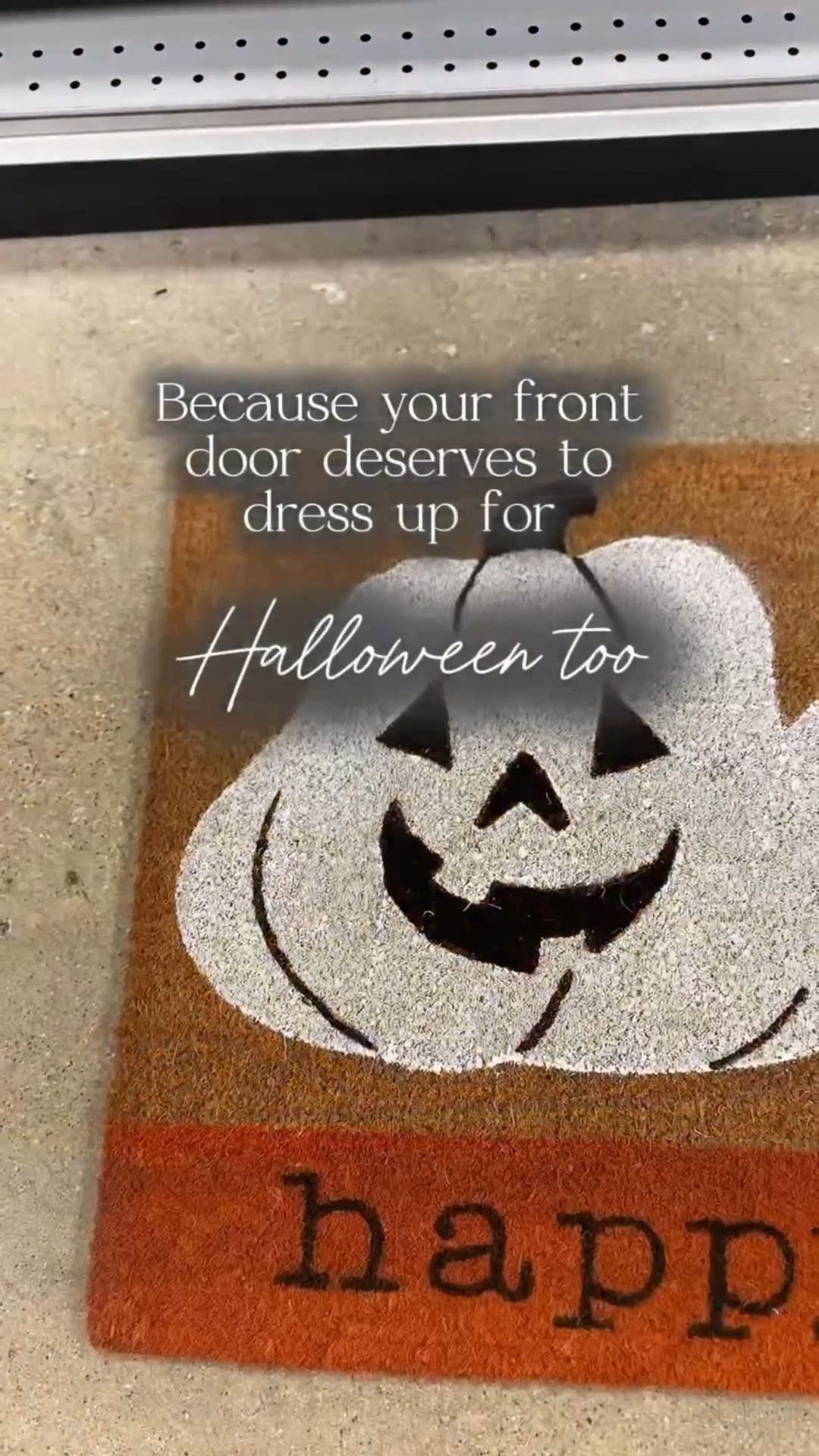 Even your front door deserves to dress up for Halloween, and I’ve got three budget-friendly doormats under $20 to prove it! From cozy pumpkin charm to cheeky ghost vibes, these mats instantly turn your entryway into a festive fall welcome without breaking the bank. 

Binge my content for all things fashion, beauty, and home. Hit follow to stick around for more!

halloween doormat, spooky front porch mat, cheap halloween door mat, fall door decor, halloween entryway rug, cozy halloween mat, cute halloween doormat, budget halloween decor

	•	#HalloweenDoormat 
	•	#SpookyWelcomeMat 
	•	#FallFrontDoor 
	•	#BudgetHalloweenDecor 
	•	#CozyHalloweenVibes 

#LTKHome #LTKHalloween #LTKSeasonal