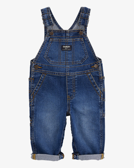 OshKosh B'gosh Baby Boys Stretch Denim Classic Overalls - Dark Wash 3M Dark Wash | Carter's Inc