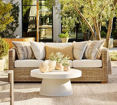 Huntington Wicker Square Arm Outdoor Sofa (81") | Pottery Barn (US)