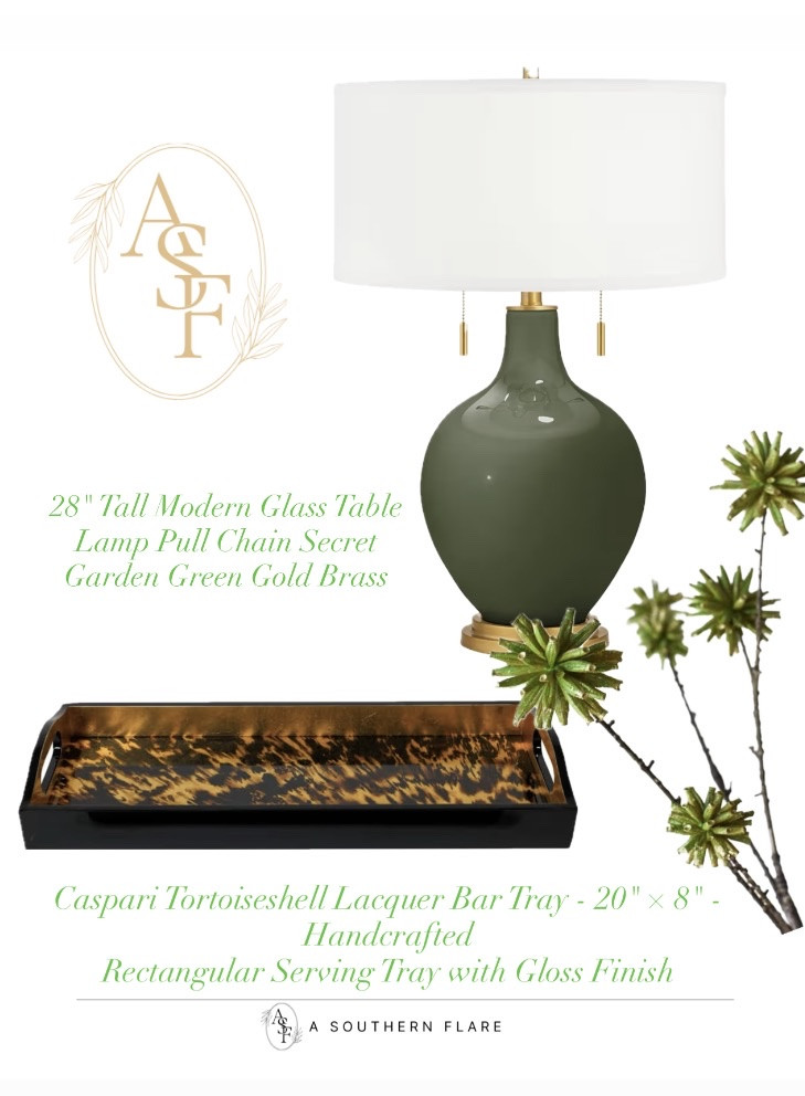 I've found some amazing pieces to enhance your living space! Check out this gorgeous table lamp and bar tray. #HomeDecor #ModernDesign/Interiors: High/Low