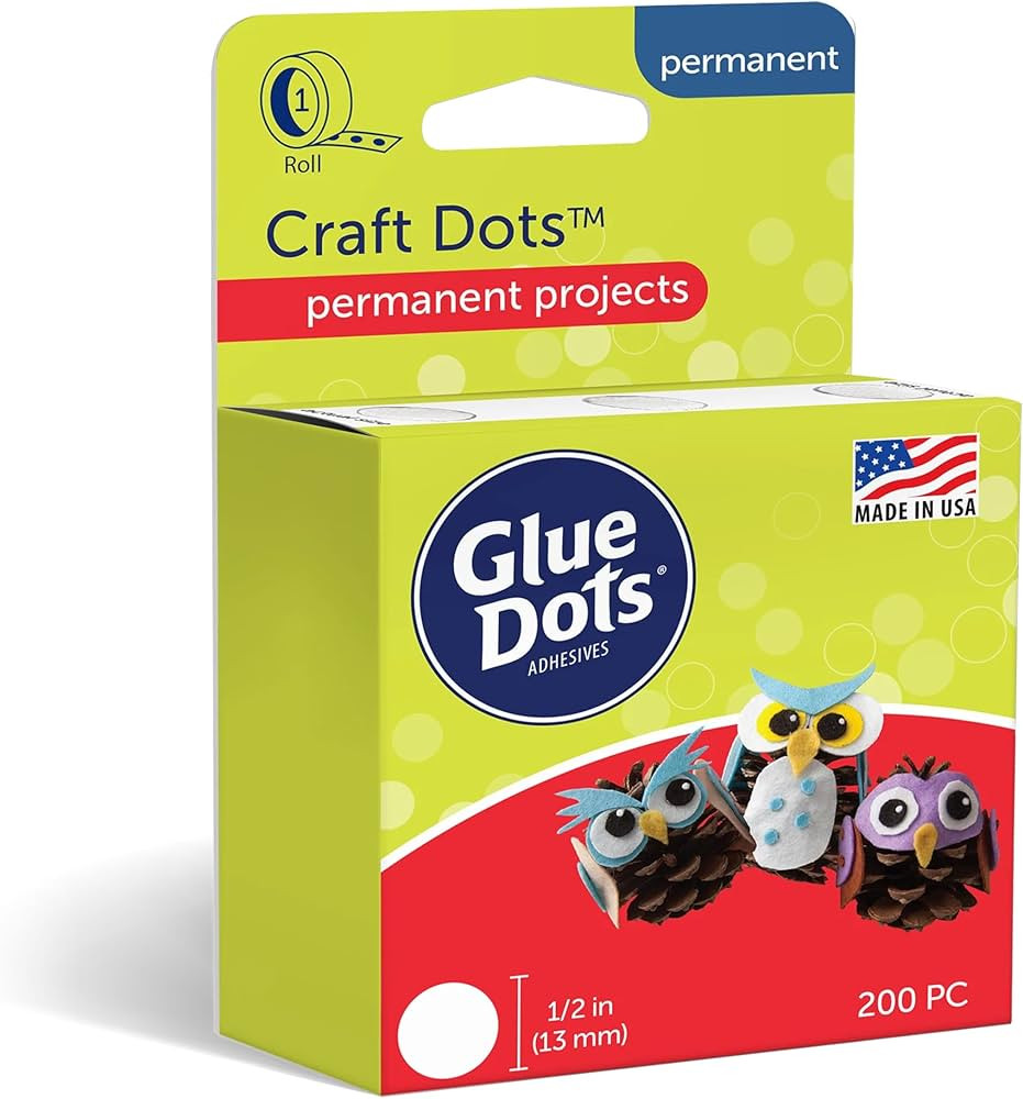 Glue Dots, Craft Dots, Double-Sided, 1/2", .5 Inch, 200 Dots, DIY Craft Glue Tape, Sticky Adhesiv... | Amazon (US)