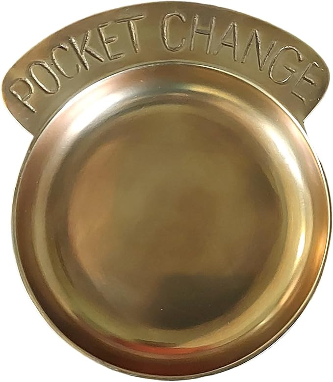 Gold Pocket Change Coin Dish Jewelry Tray Vintage Trinket Dish Solid Brass Candle Piller Holder R... | Amazon (US)