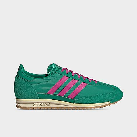 adidas Women's Originals SL 72 OG Casual Shoes in Semi Court Green/Court Green/Semi Lucid Fuchsia Size: 6.5 | Finish Line (US)