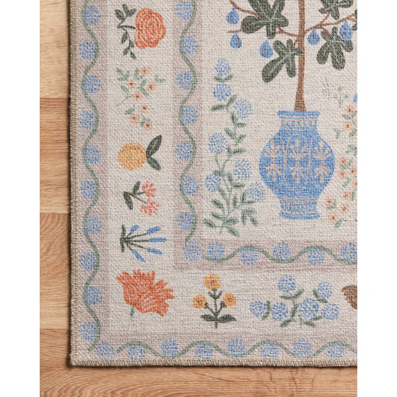 Rifle Paper Co. x Loloi Menagerie MEN-03 Camont Cream Rug | Wayfair North America