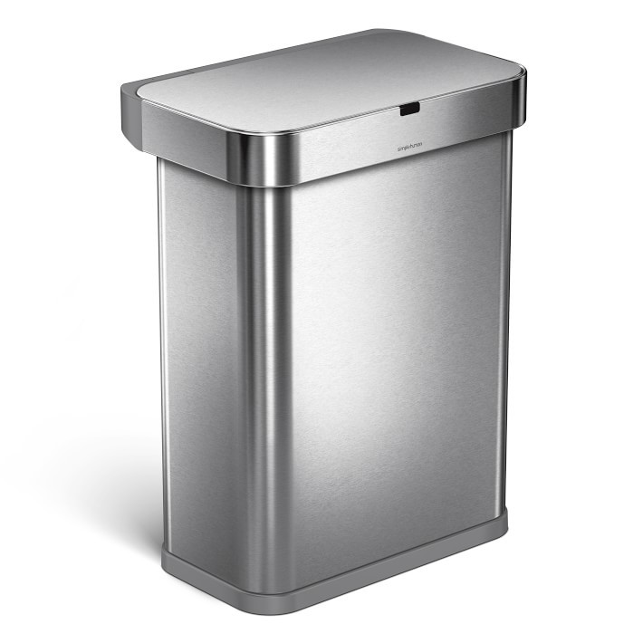 simplehuman Rectangular Voice & Sensor Can, 58L | Williams-Sonoma