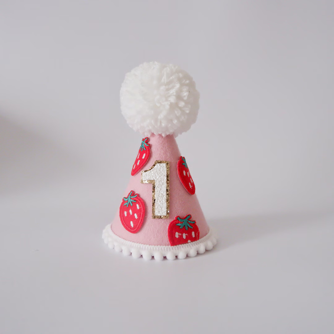 Berry First Party Hat Berry First Birthday Hat Birthday Party Hat Cake Smash Strawberries - Etsy | Etsy (US)