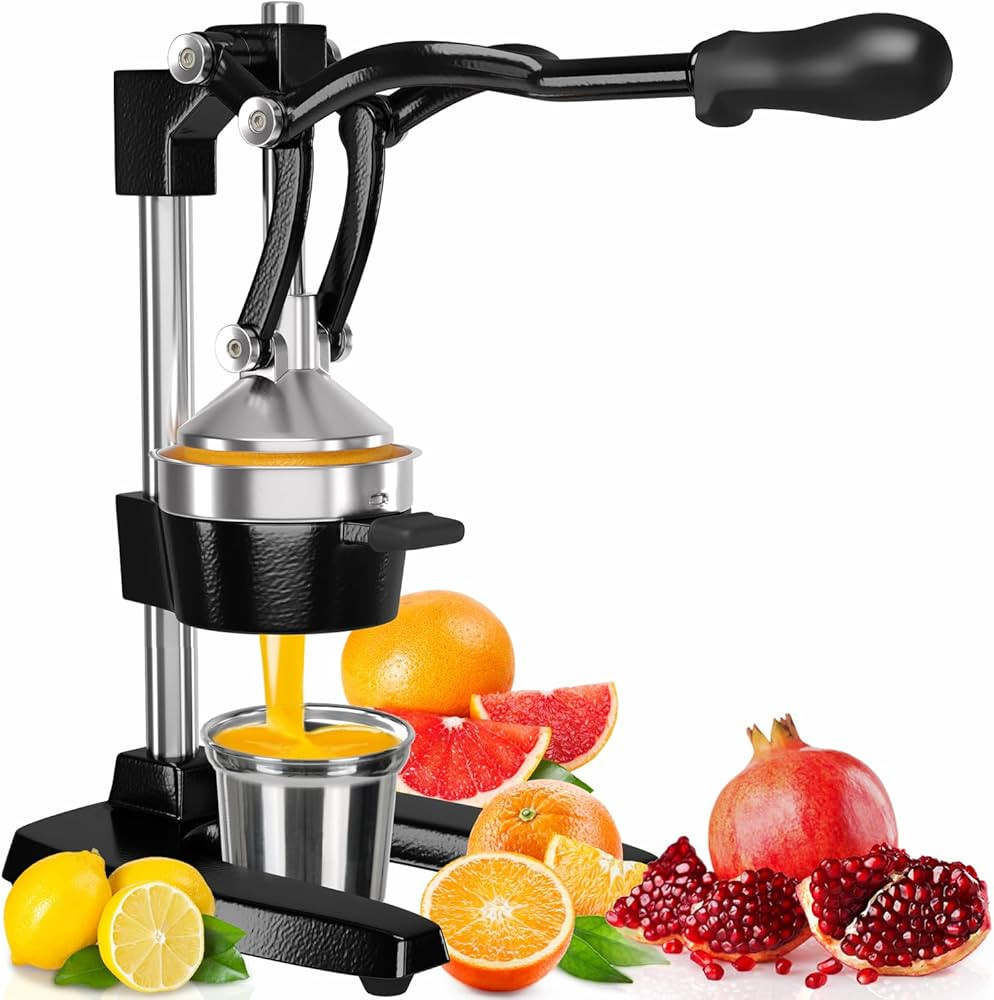 Eurolux Cast Iron Citrus Juicer | Extra-Large Commercial Grade Manual Hand Press | Heavy Duty Cou... | Amazon (US)