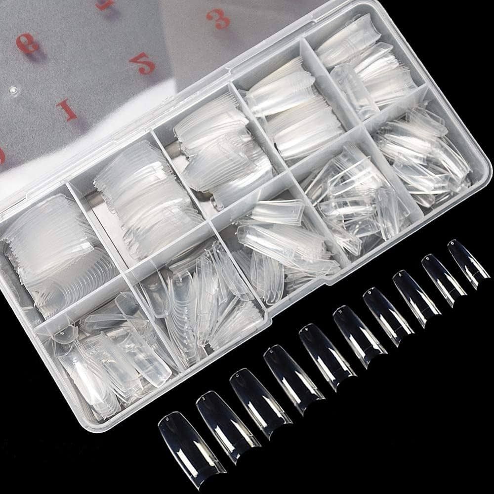 krofaue 500PCS Clear False Nails Tips, Half Cover Lady French Style Acrylic Artificial Tip Manicu... | Amazon (US)