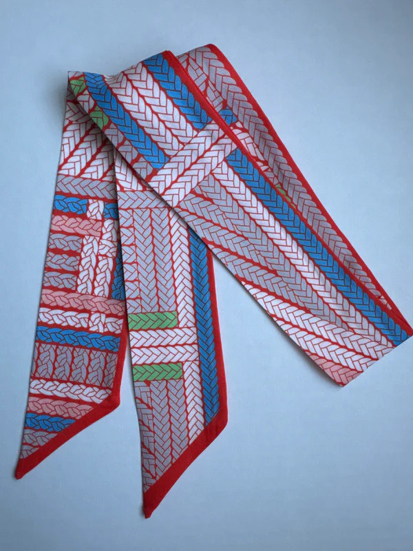 Red Braids Ribbon Scarf | Hibiscus Linens