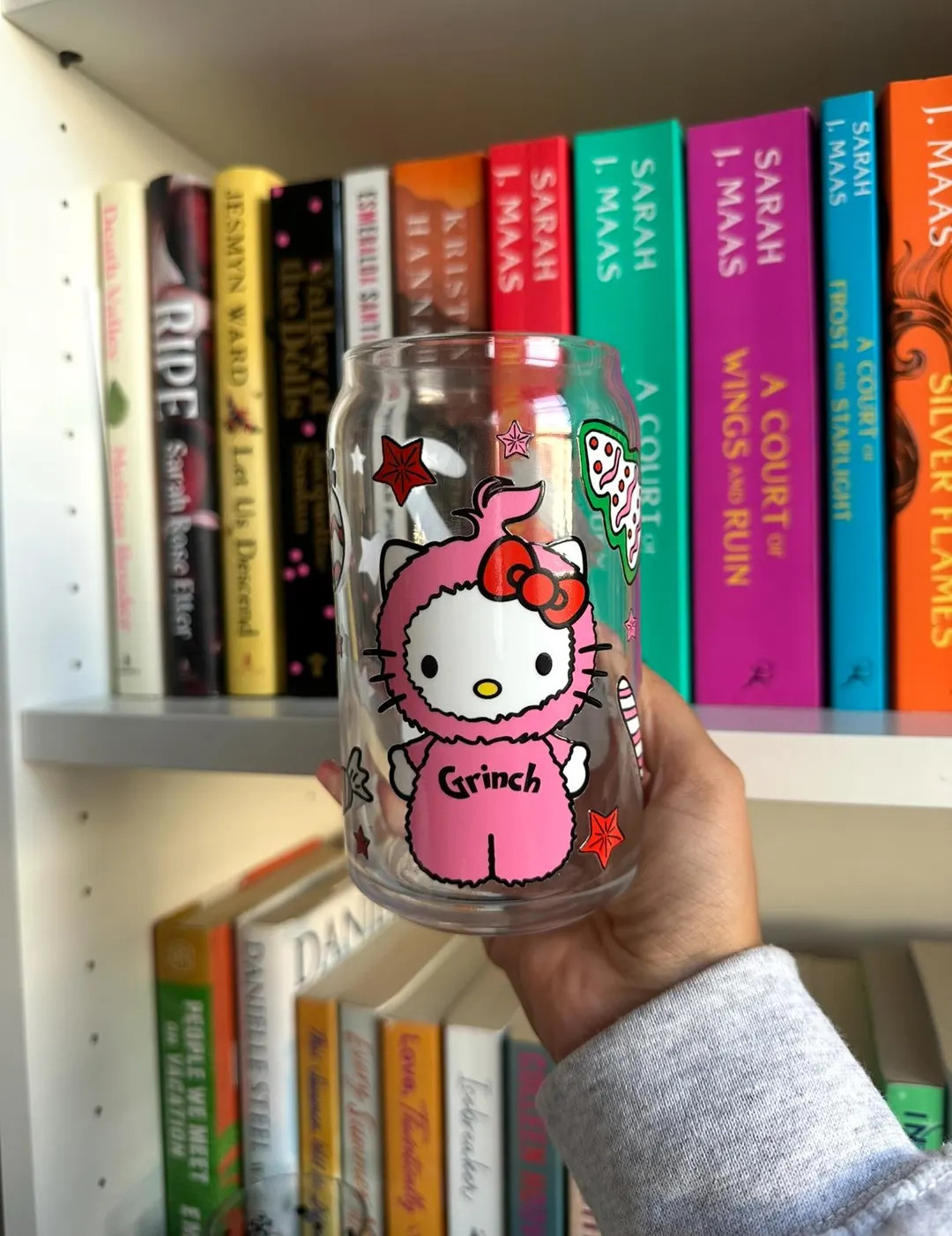 Kitty Christmas | Christmas Glass Cup | Christmas Gift Cup | Christmas Iced Coffee Glass | Glass ... | Etsy (US)