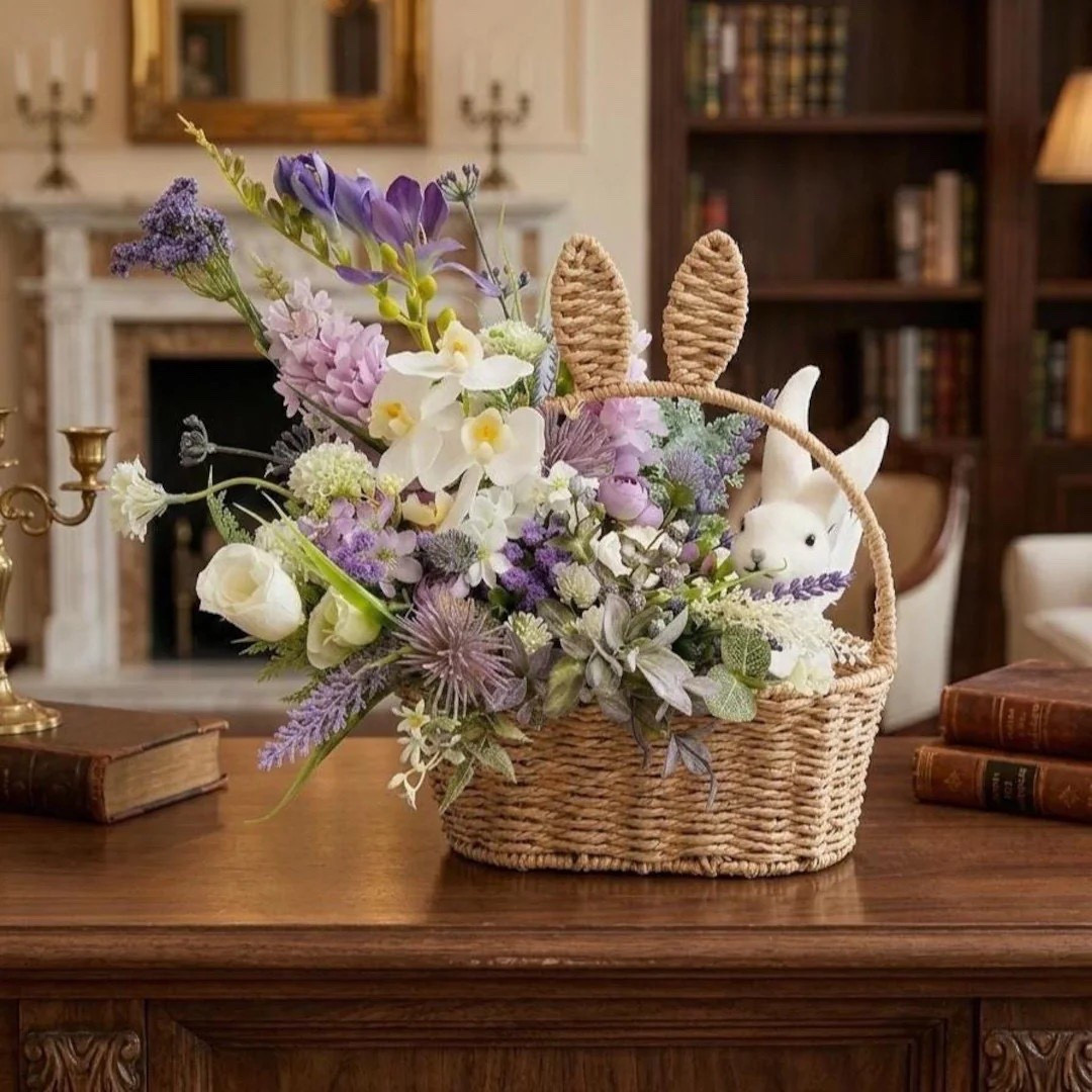 Add a sweet touch of spring to your home with this adorable Easter bunny arrangement by Lozynka. Styled in a woven wicker basket with soft pastel artificial flowers, this centerpiece brings cozy farmhouse charm and cheerful seasonal color to your table, entryway, or mantel. It’s a beautiful ready-to-display decoration that makes Easter decorating simple while adding a warm, festive feel to your space.

#LTKHome #EasterDecor #SpringHome #FarmhouseDecor #SeasonalDecor #EasterBunny #SpringCenterpiece #HomeStyling

#LTKSeasonal #LTKHome