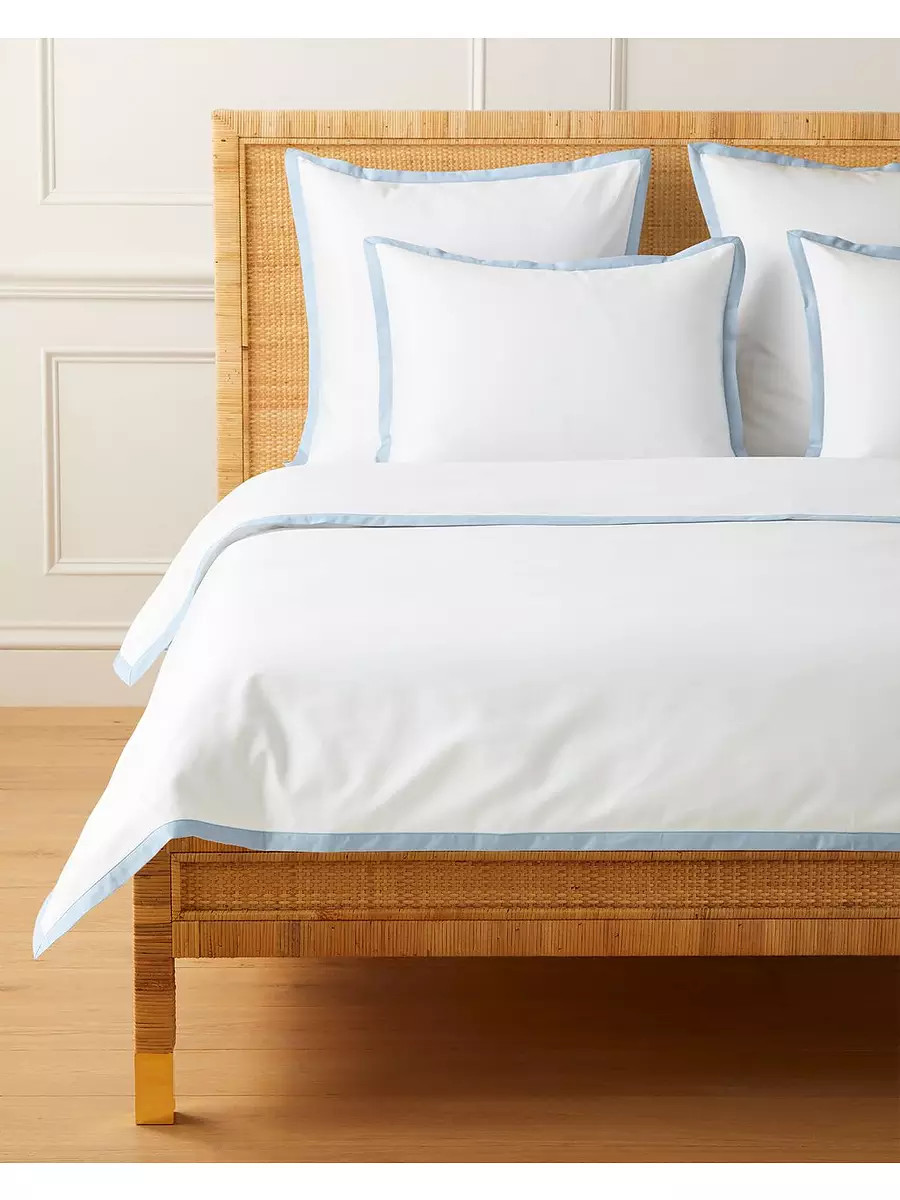 Border Frame Sateen Duvet Cover | Serena and Lily