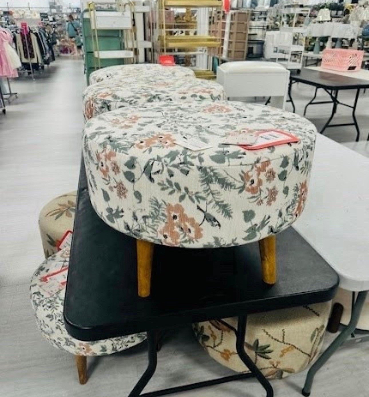 Is it even a TJ Maxx run if you don’t fall in love with an ottoman? These round floral stools are the perfect way to add a pop of pattern and a touch of vintage charm to your living room or vanity setup. I love the tapered wooden legs—they give it such a clean, mid-century modern vibe!

#LTKHome