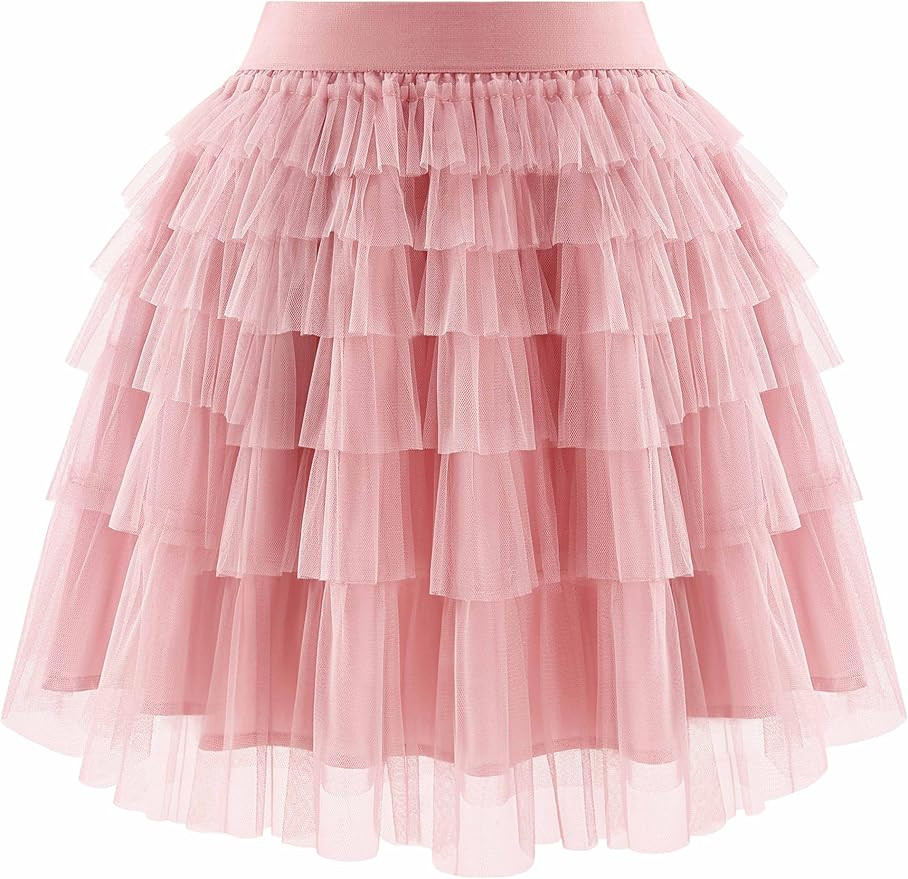 Bbonlinedress Women Mini Tulle Mesh Skirt Tutu Adults 2026 Tiered Layered A Line Skirts Cute Ruff... | Amazon (US)