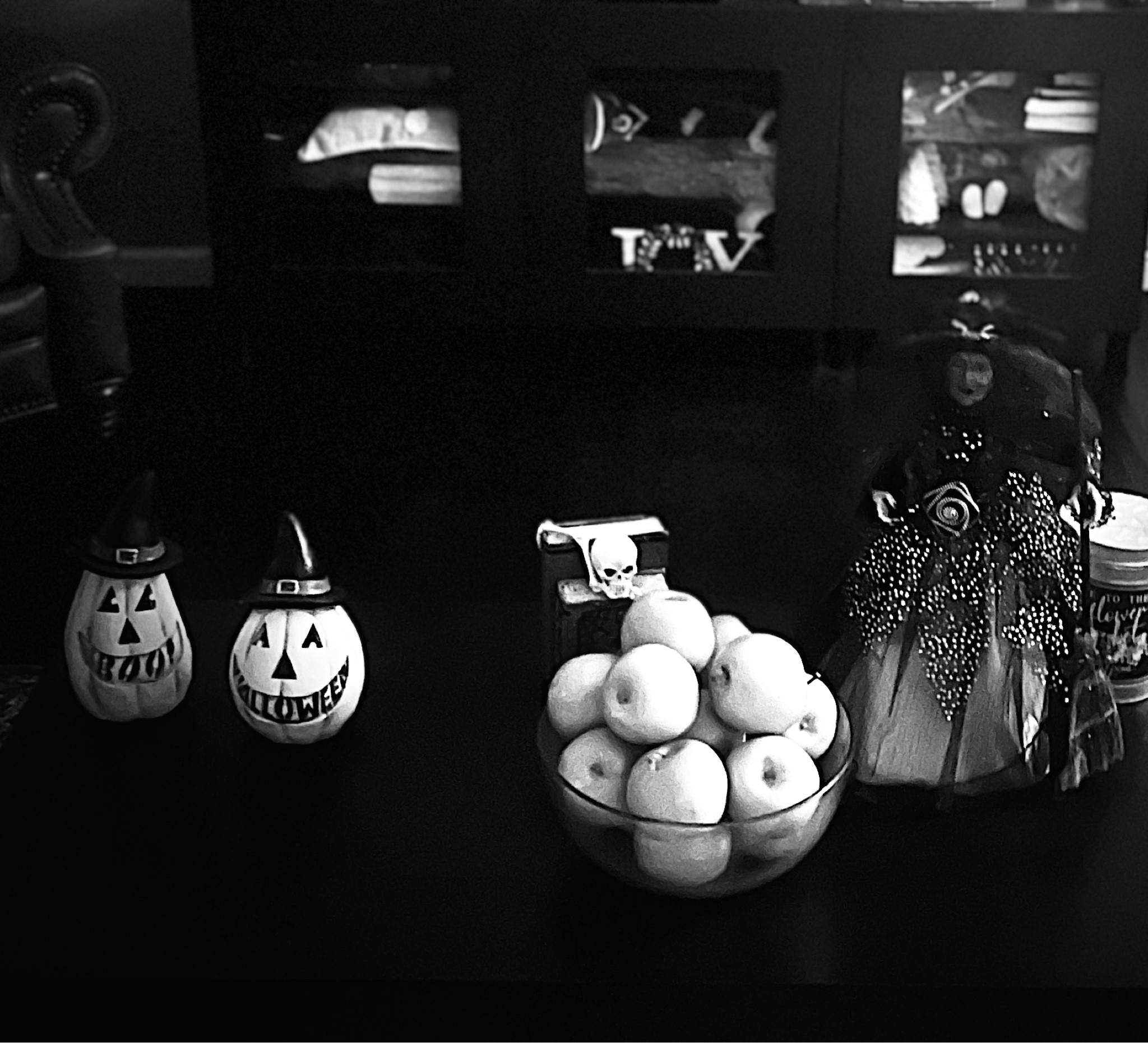 Tabletop Jack-O-Lanterns and witch. Who says Christmas is the only Holiday we can decorate for 👻🧟‍♀️🧙‍♀️ #LTKHalloween 

#LTKfamily #LTKSeasonal