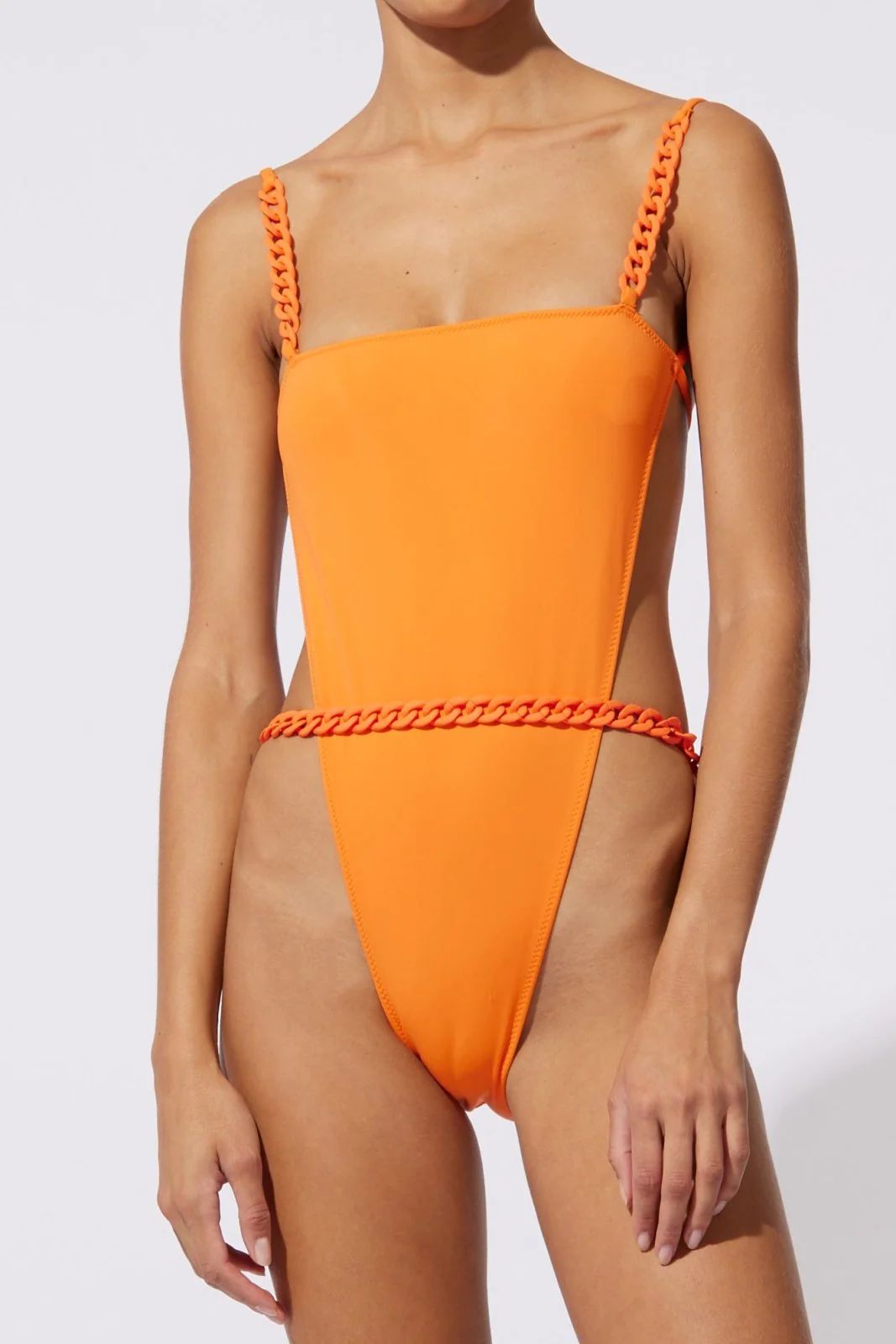 The Jayla One Piece in Butterluxe Clementine | Solid & Striped