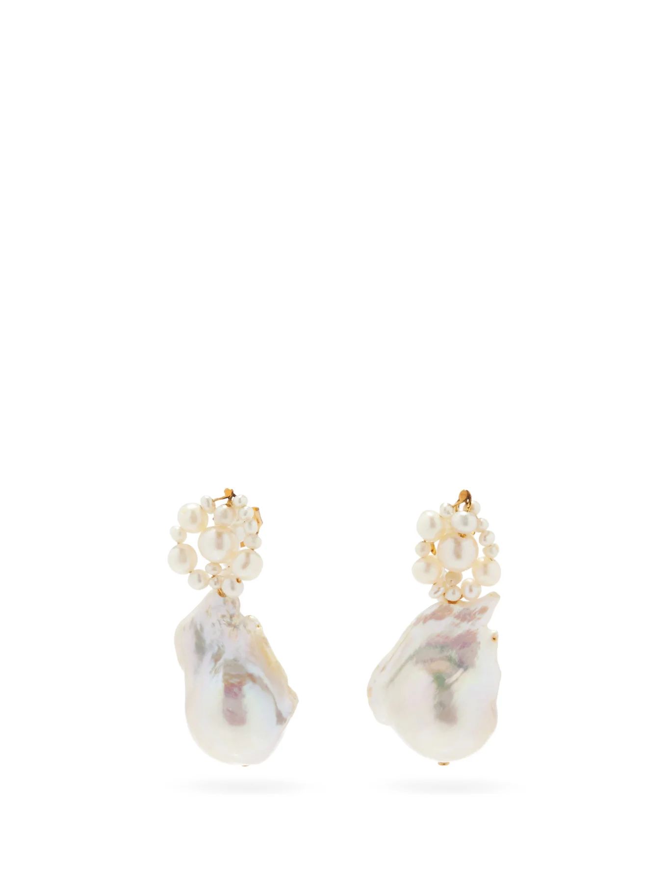 Tra-la-la pearl and 14kt gold-vermeil earrings | Completedworks | Matches (US)