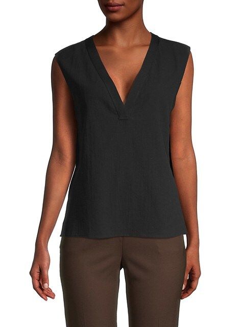 Vince Sleeveless V-Neck Shell Top on SALE | Saks OFF 5TH | Saks Fifth Avenue OFF 5TH