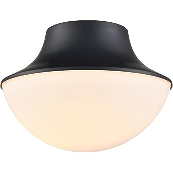 TENGIANTS Modern Matte Black Semi Flush Mount Ceiling Light Fixture Industrial Metal Round Bowl S... | Amazon (US)