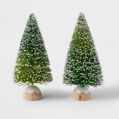 2pk Bottle Brush Christmas Tree Set Blue/Green - Wondershop&#8482; | Target