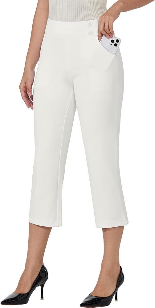 Willit Women's Capri Pants Dress Yoga Capri Stretch Business Work Casual Capris Straight Leg Offi... | Amazon (US)