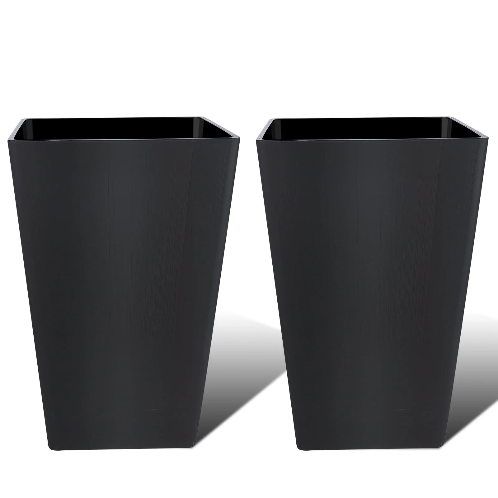 FOUKUS Tall Planters for Outdoor Plants Set of 2 - 18.3 Inch Black Plastic Planter Pots with Drai... | Walmart (US)